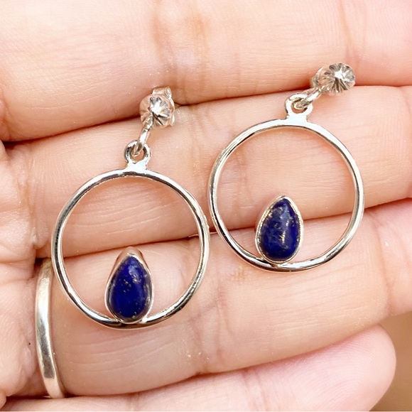 Beautiful Lapis Lazuli Sterling Silver Earrings - Picture 1 of 3